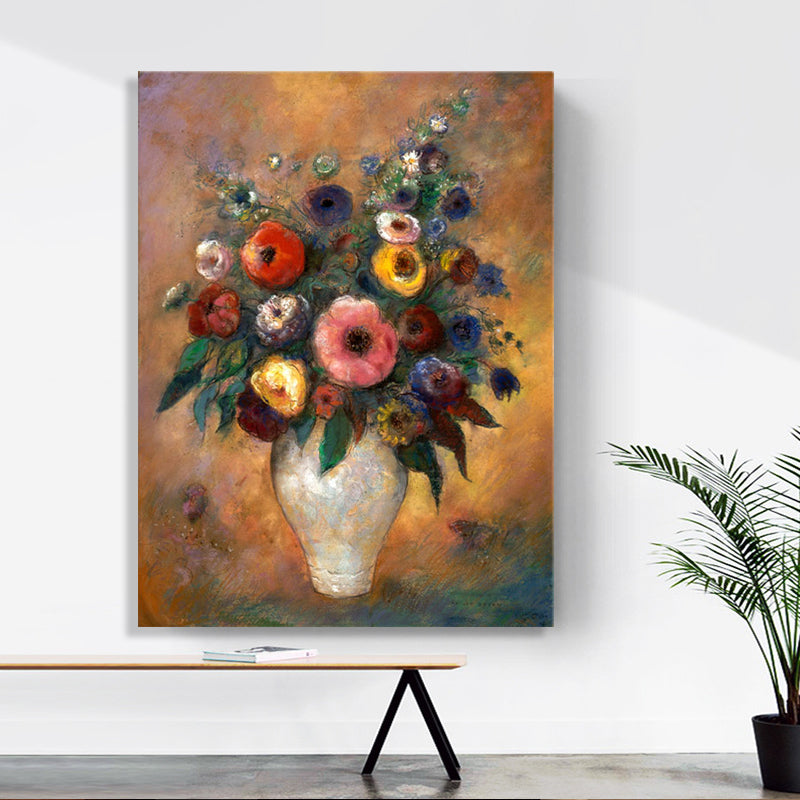 Canvas Textured Art French Country Style Bouquet and Vase Painting, Multiple Sizes