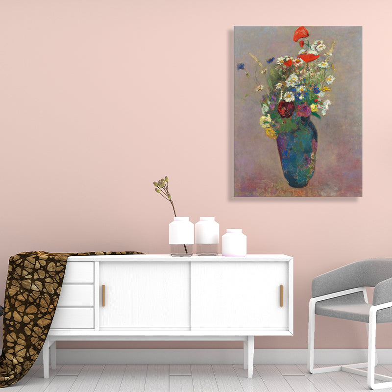 Canvas Textured Art French Country Style Bouquet and Vase Painting, Multiple Sizes