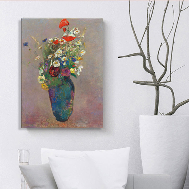 Canvas Textured Art French Country Style Bouquet and Vase Painting, Multiple Sizes