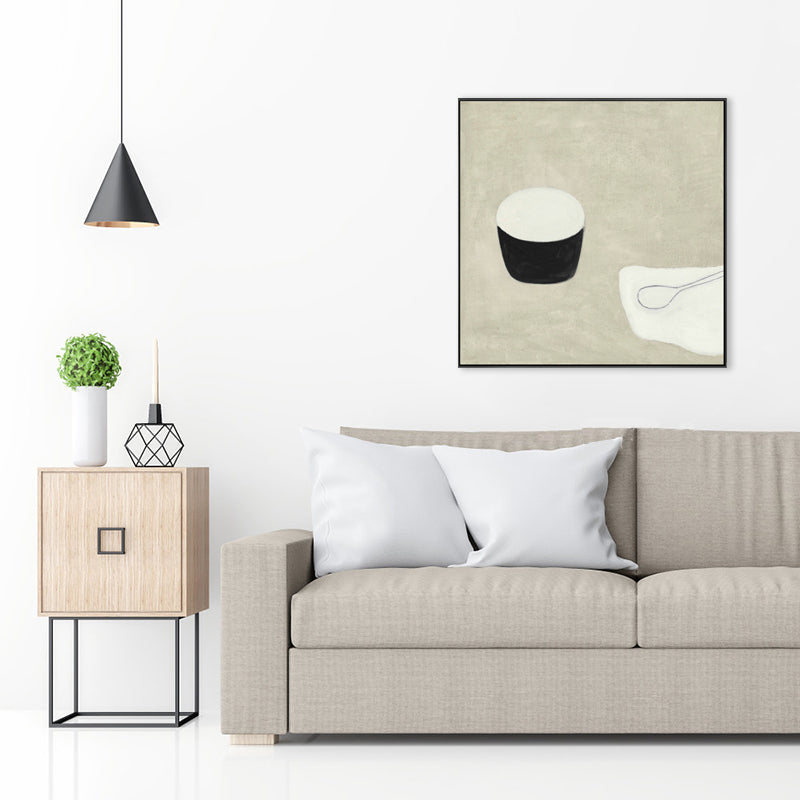 Cartoon Cups Wall Decor Scandinavian Textured Bedroom Canvas, Multiple Size Options