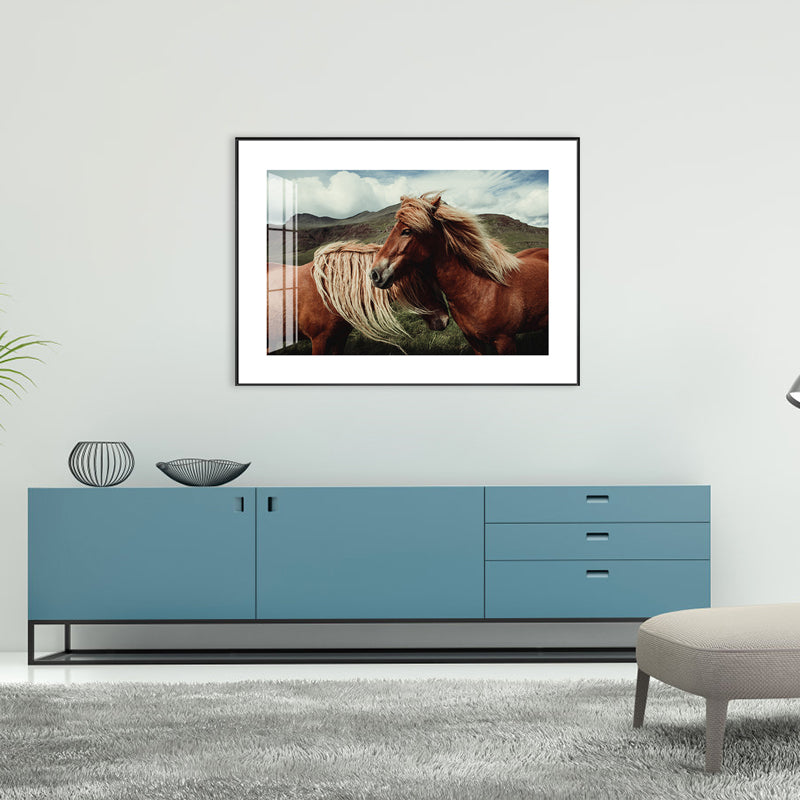 Canvas Pastel Color Wall Decor Contemporary Horses Art, Multiple Sizes Available