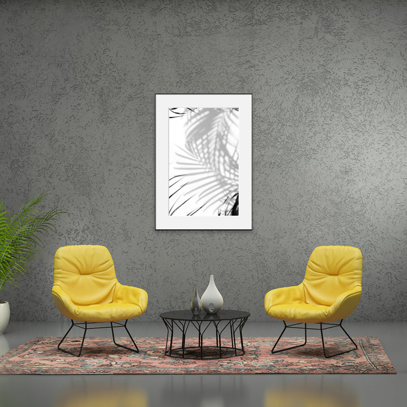 Textured Botanical Leaves Art Print Modern Style Canvas Wall Decor, Multiple Sizes