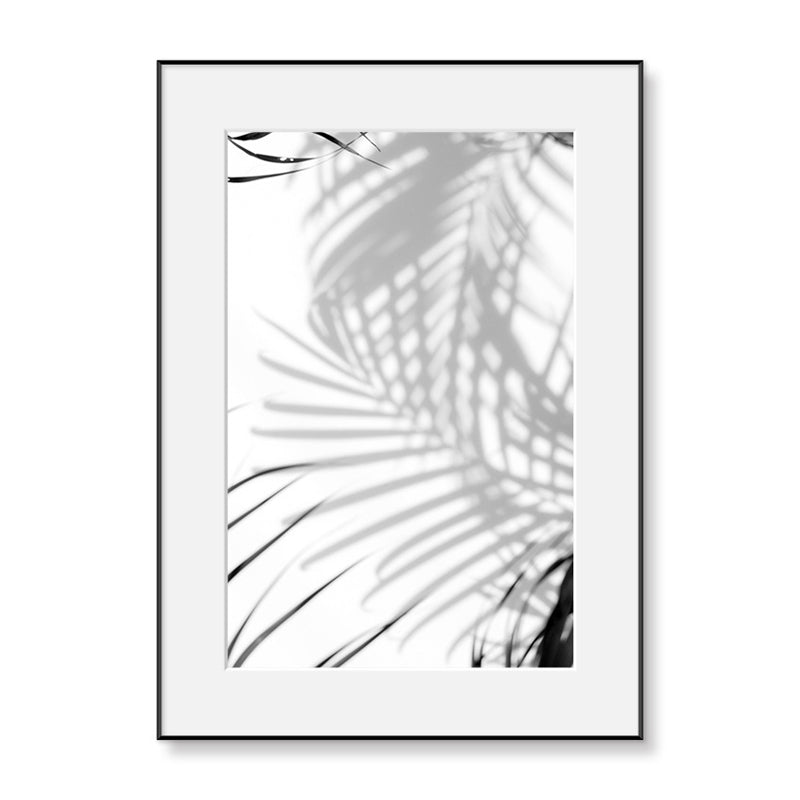 Textured Botanical Leaves Art Print Modern Style Canvas Wall Decor, Multiple Sizes