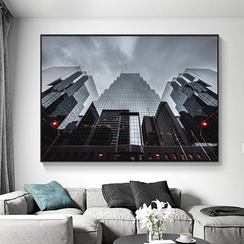 Pastel Color Modern Style Art Tall Architecture Canvas for Kitchen, Multiple Sizes