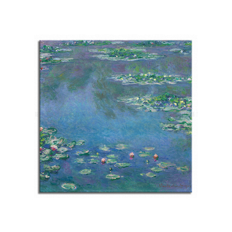 Wild Lotus Pond View Painting French Country Style Canvas Wall Art, Multiple Sizes