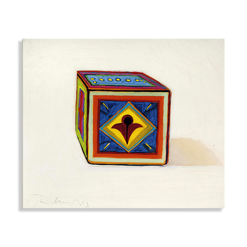 Traditional Style Teenagers Wall Decor Peculiar Square Box in Blue Art, Multiple Sizes