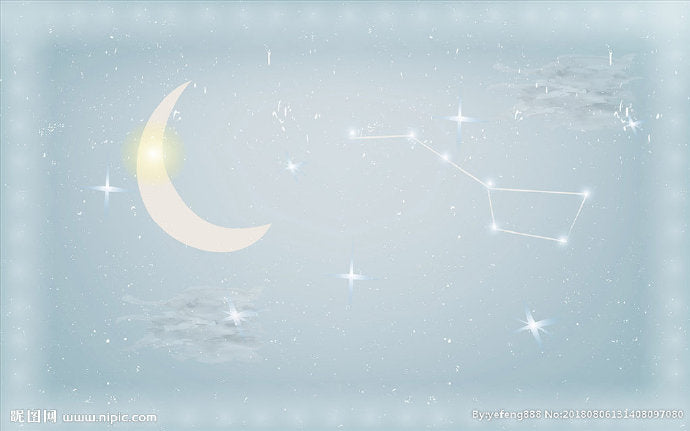 Moon and Stars Mural Decal Kid's Style Non-Woven Textured Wall Covering in Soft Color