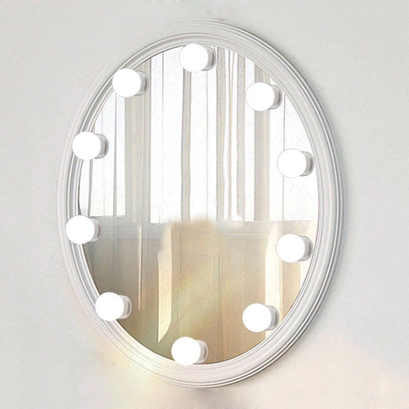 Sphere Vanity Strip Minimalism Plastic LED Make-Up Lighting in White for Dressing Room