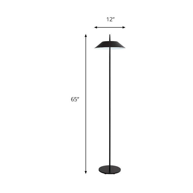 Mezzo pavimento conico Lampada in piedi semplicità ferro LED LAMPAGGIO NERO/NERO/Oro per soggiorno