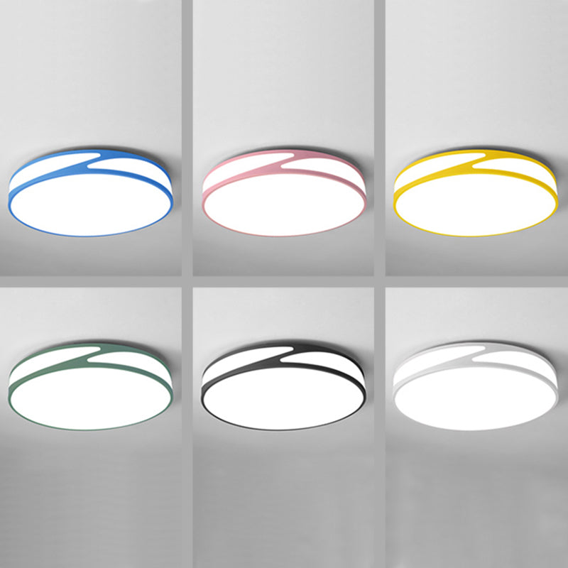 Luz de techo empotrada circular de color caramelo Lámpara de techo acrílica estilo macarrón para oficina