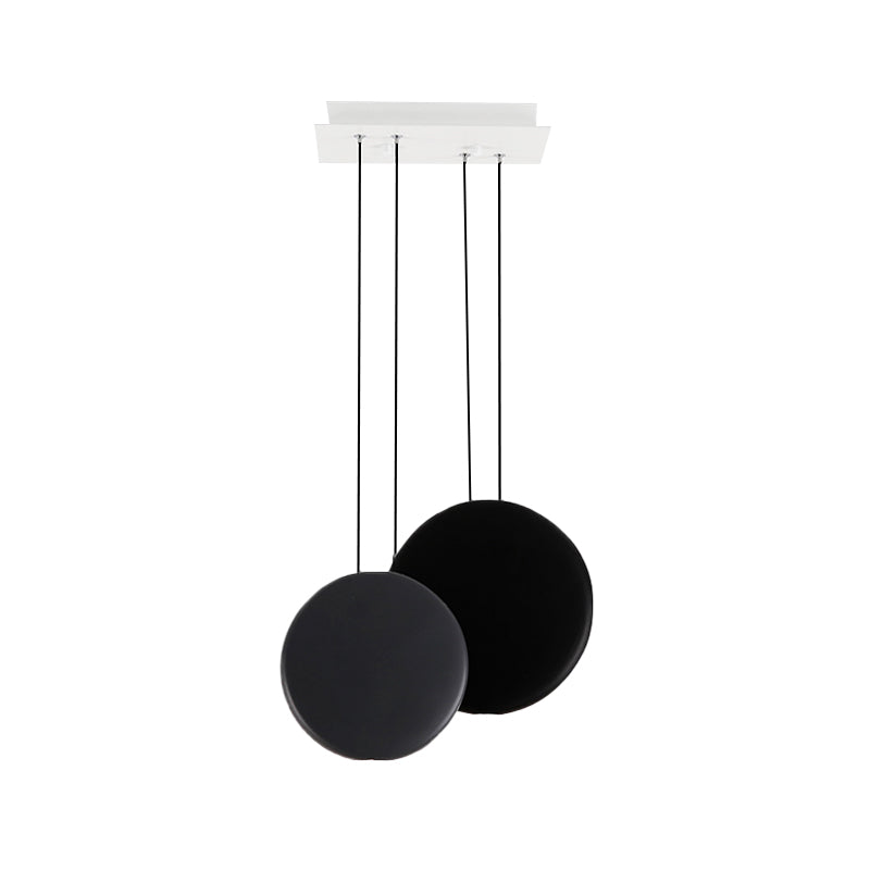 2/3/5 Lights Pendant Lights Post Modern Black and White Hanging Ceiling Lights with Round Resin Shade in Warm/White Light