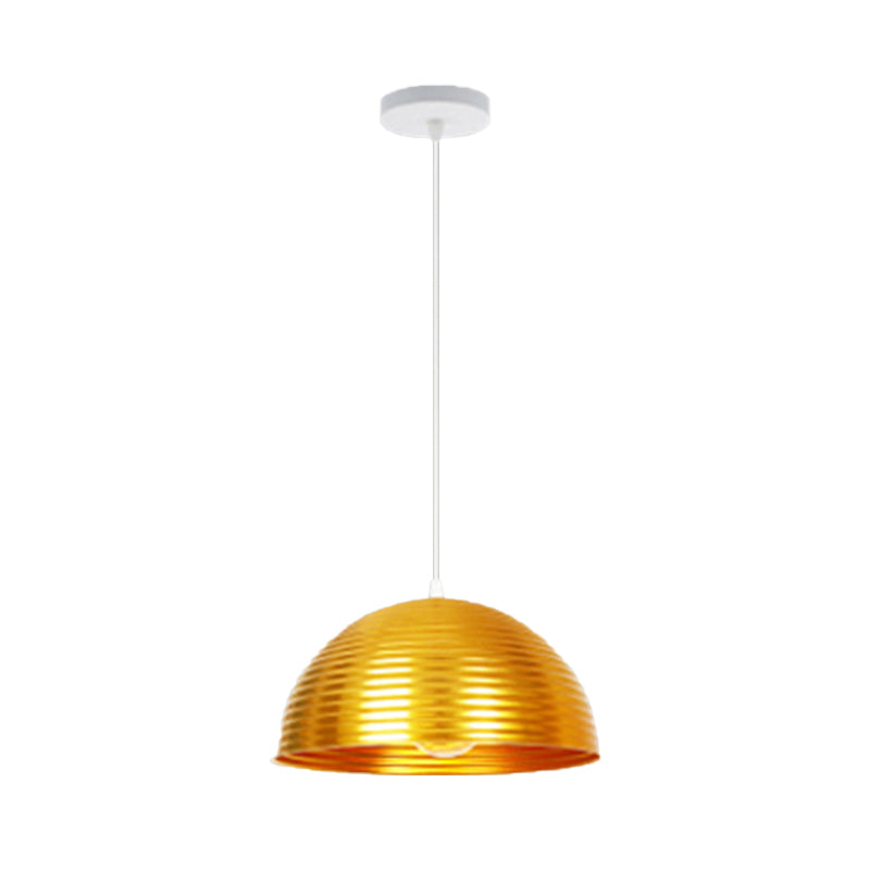 Dome Shade Pendant Light avec Ruffle Contemporary Metal Single Head Red / Jaune / Blue Pendant Light, 12 "/ 16" /19,5 "de large