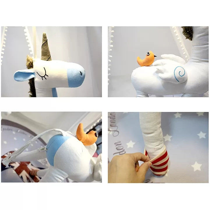 Cartoon Long Neck Animal Floor Light 1 Light Fabric Floor Lamp for Living Room Kindergarten