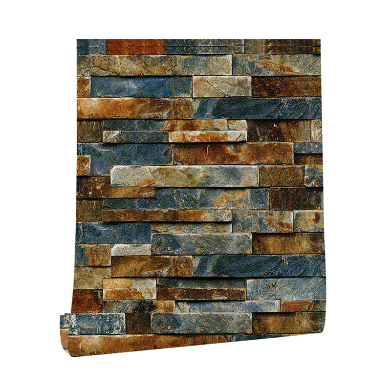 Multicolored Brick Wallpaper Peel off Industrial Bedroom Wall Covering, 19.5' x 17.5"