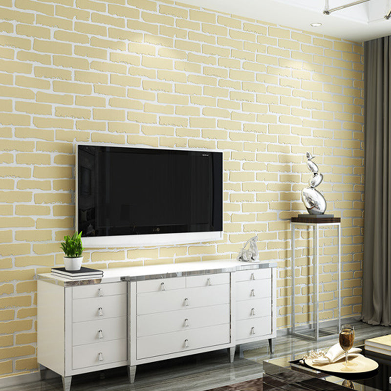 Unpasted Bright Brick Wallpaper Roll House Interior Construction Wall Art, 57.1-sq ft