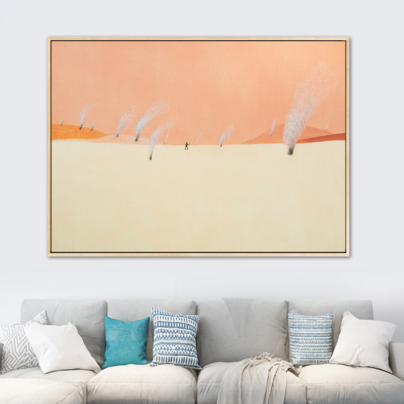 Vast Snow Land Painting Canvas Kids Bedroom Scenery Wall Art Decor in Pastel Color