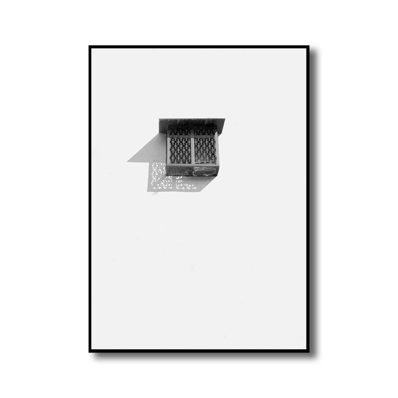 Photo Window and Shadow Art Print Black and White Minimalist Wall Decor for Studio