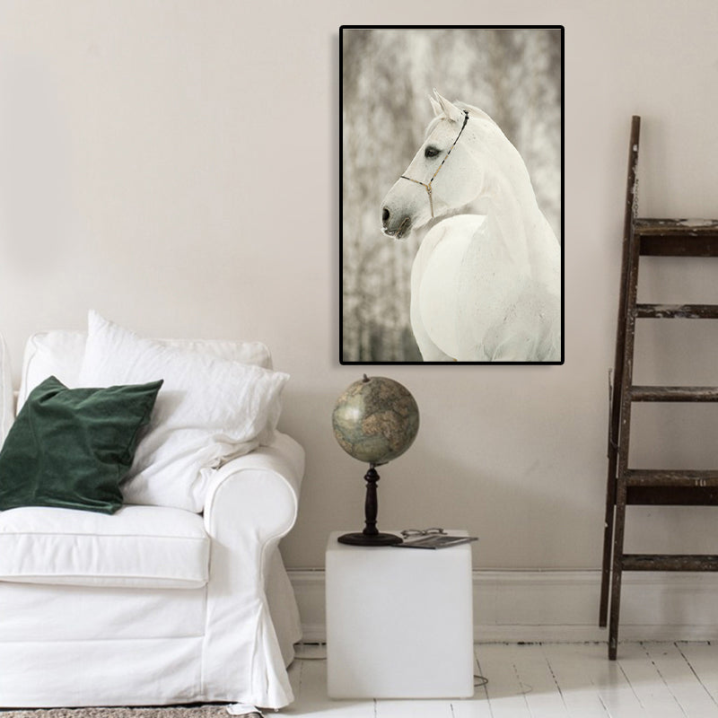 Horse Painting Pastel Color Canvas Wall Art Print Textured, Multiple Sizes Options