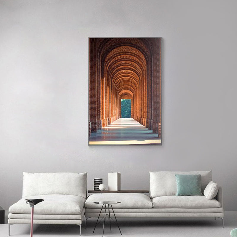 Long Arched Gallery Photography Painting Contemporary Canvas Wall Decor, Multiple Sizes