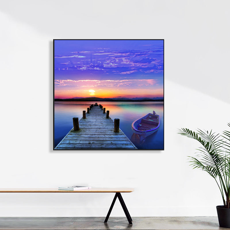 Boat and Sea View Painting for Bedroom in Pastel Color, Multiple Sizes Available