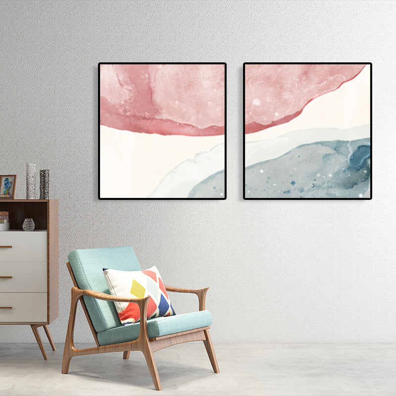 Modern Abstract Geometric Wall Art Soft Color Multi-Piece Canvas Print for Living Room