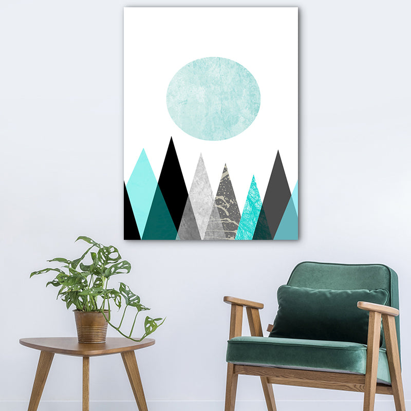 Pastel Color Nordic Wrapped Canvas Morning Mountains Wall Art Decor for Living Room