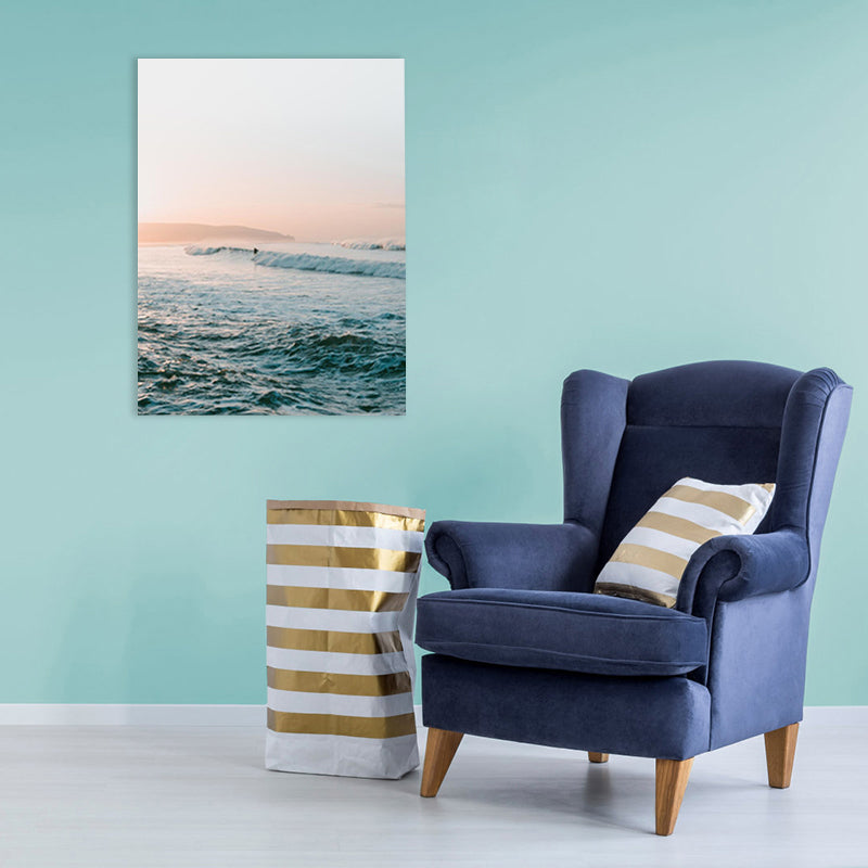 Canvas Blue Art Print Contemporary Style Sea Scenery Painting, Multiple Sizes Options