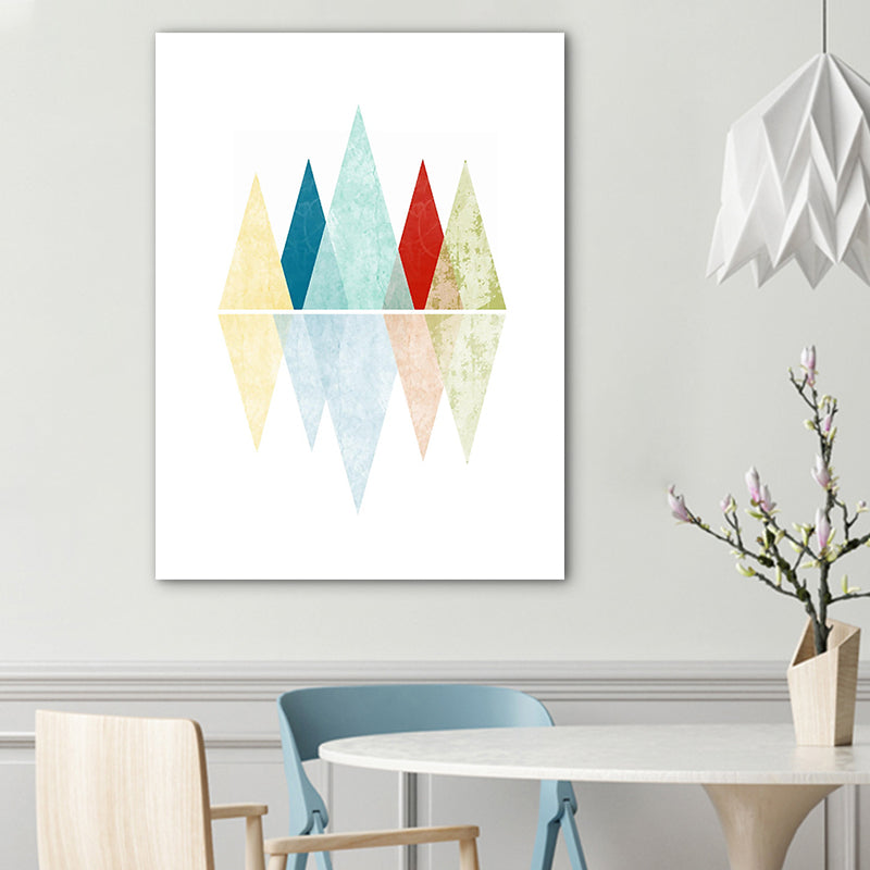 Rolling Mountains Wall Decor Pastel Color Scandinavian Style Canvas for Dining Room