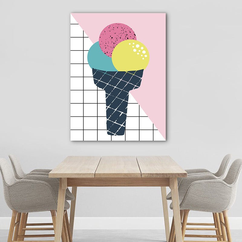 Scandinavian Stylish Foods Wall Art Decor Pastel Color Dining Room Wrapped Canvas