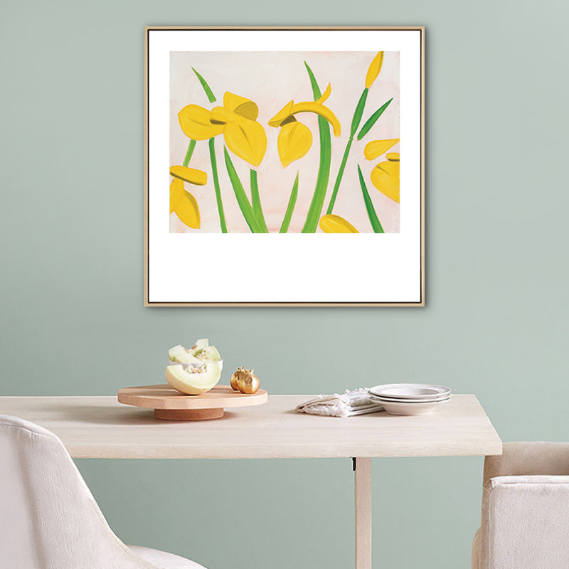 Nordic Drawing Tulip Flowers Art Print Canvas Textured Pastel Wall Decor for Room