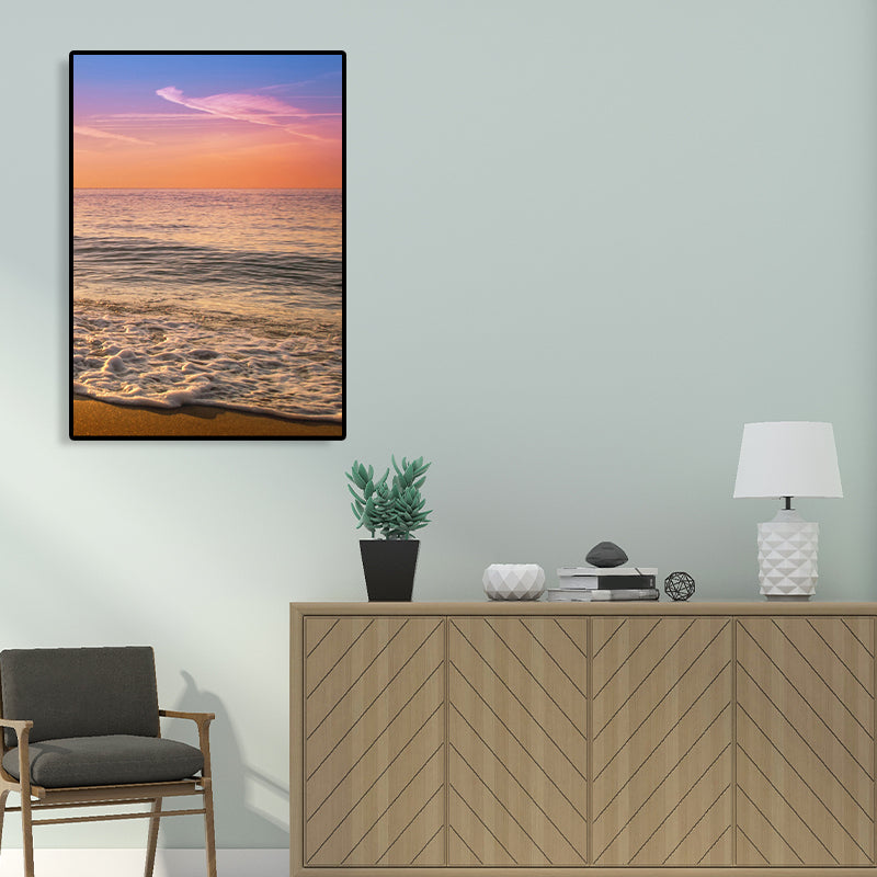 Coastal Style Wall Art Print Pastel Color Sea Landscape Painting, Multiple Sizes