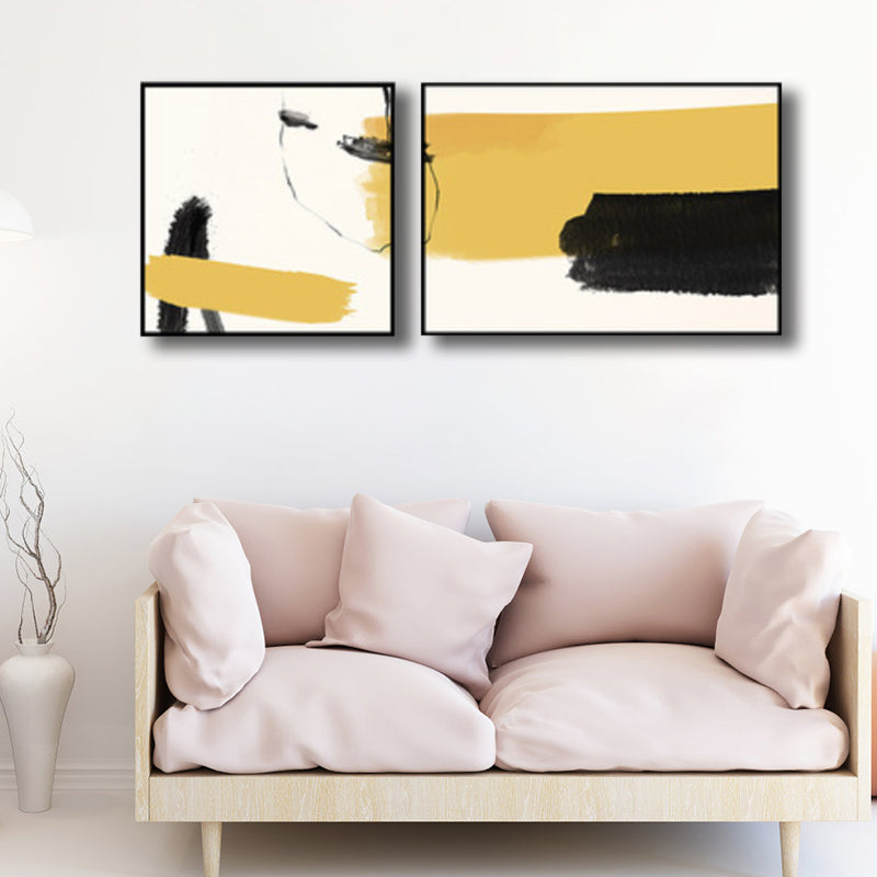 Brush Stroke Wall Decor Contemporary Art Canvas Multi-Piece Painting in Soft Color