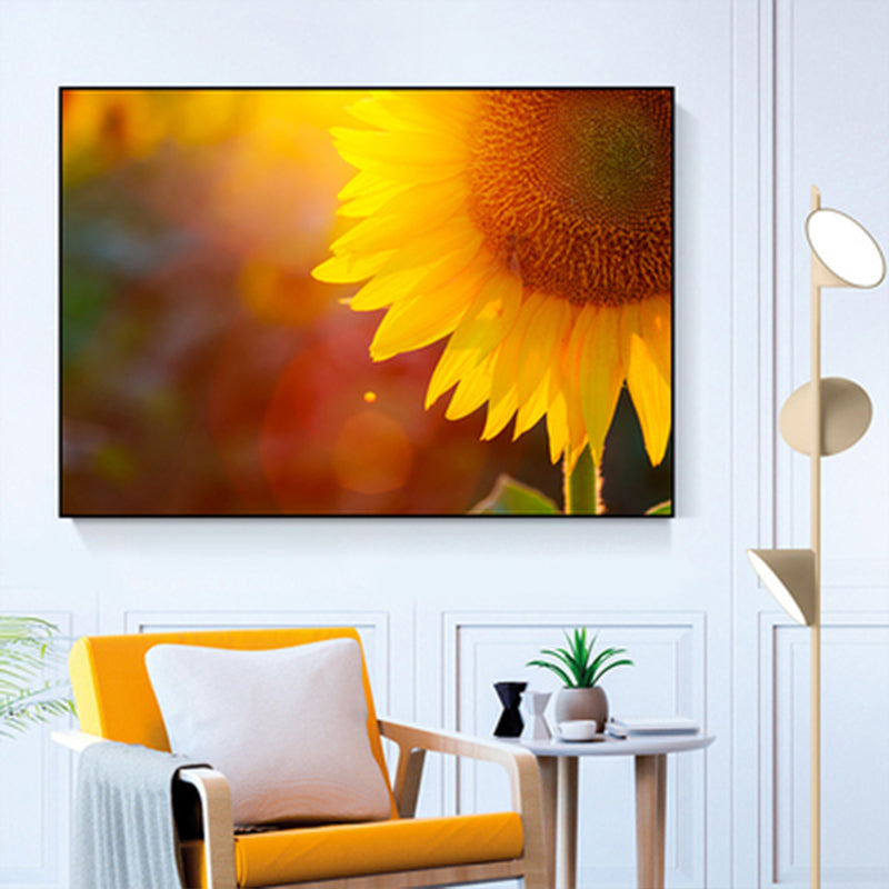 Textured Sunflower Canvas Art Modernism Wall Decor for Girls Bedroom, Multiple Sizes