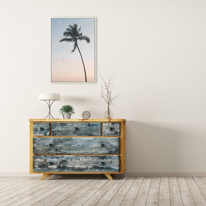 Photography Modern Style Canvas Print Coconut Tree in Pink, Multiple Sizes Options