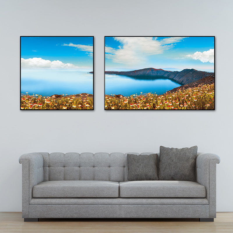 Pastel Seascape Wall Art Decor Nature Scenery Modern Multi-Piece Canvas for Bedroom