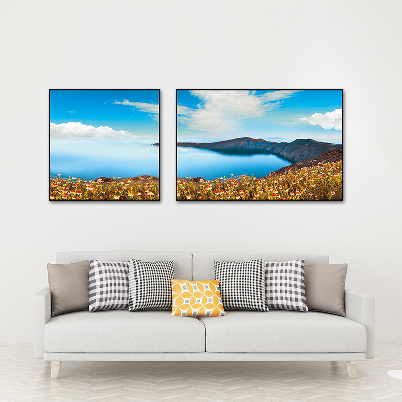 Pastel Seascape Wall Art Decor Nature Scenery Modern Multi-Piece Canvas for Bedroom