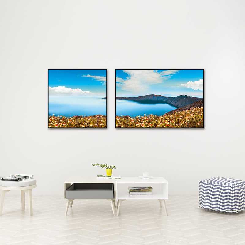 Pastel Seascape Wall Art Decor Nature Scenery Modern Multi-Piece Canvas for Bedroom