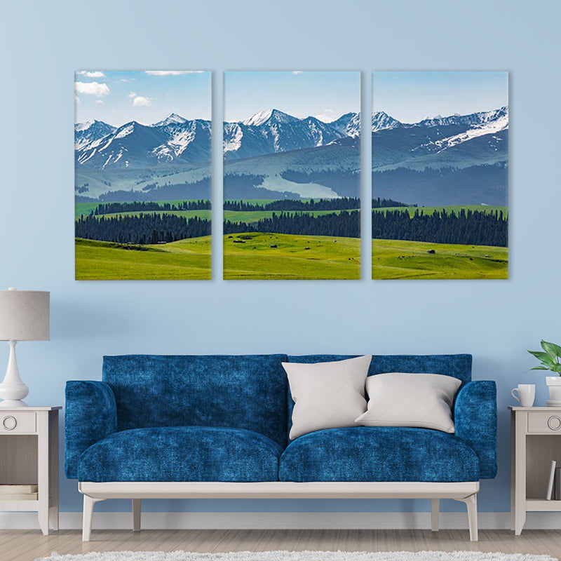 Special Geographic Landscape Wall Decor Light Color Modern Canvas for Living Room