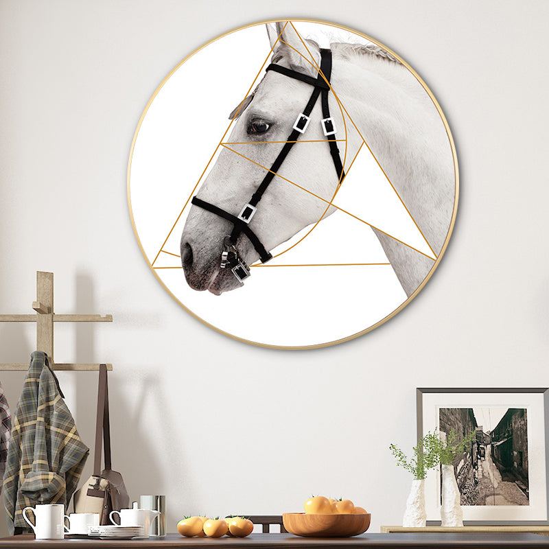 Mixed Media Horse Wall Decor Modern Style Canvas Art Print, Multiple Sizes Available