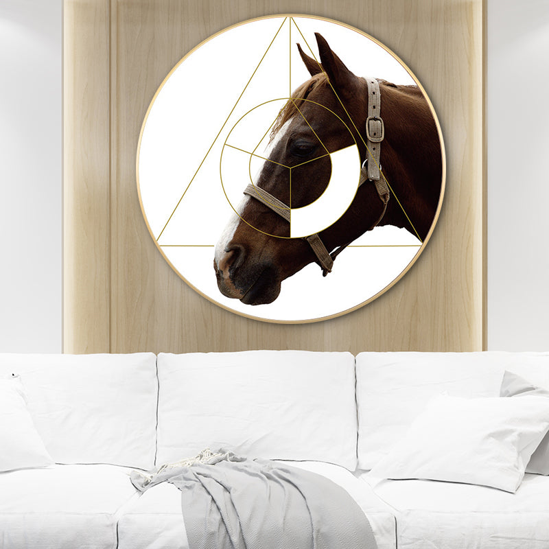 Mixed Media Horse Wall Decor Modern Style Canvas Art Print, Multiple Sizes Available