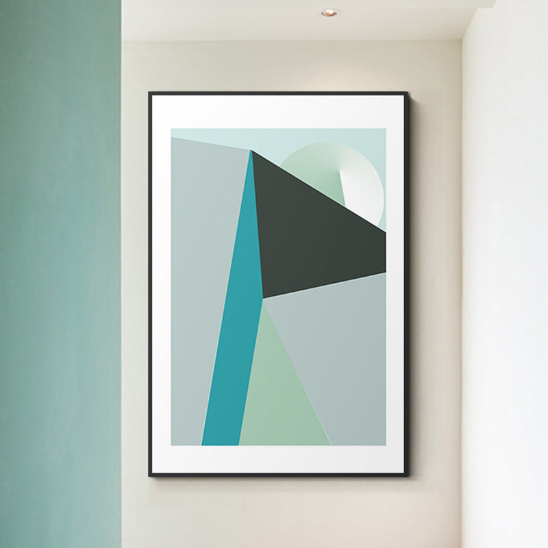 Pastel Color Geometric Canvas Abstract Modern Style Textured Wall Art Print for Hall