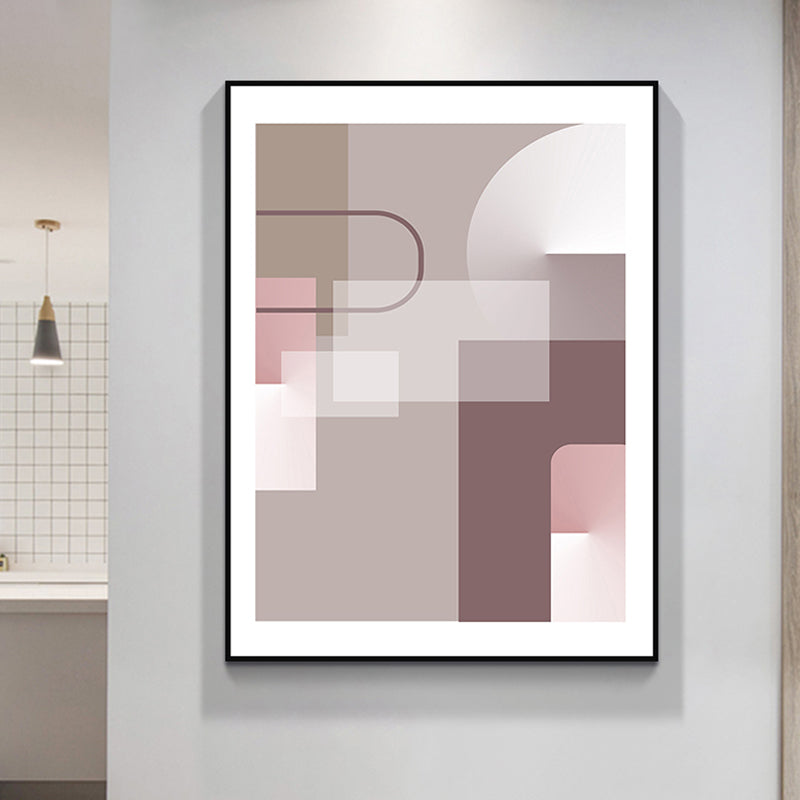 Pastel Color Geometric Canvas Abstract Modern Style Textured Wall Art Print for Hall