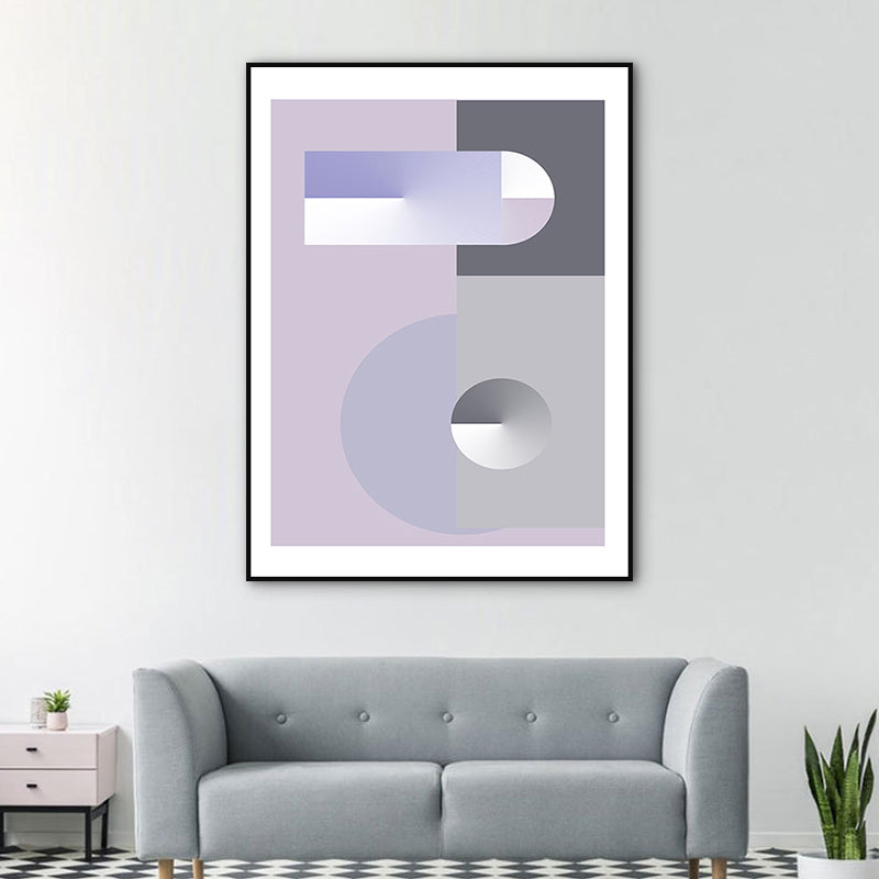 Pastel Color Geometric Canvas Abstract Modern Style Textured Wall Art Print for Hall