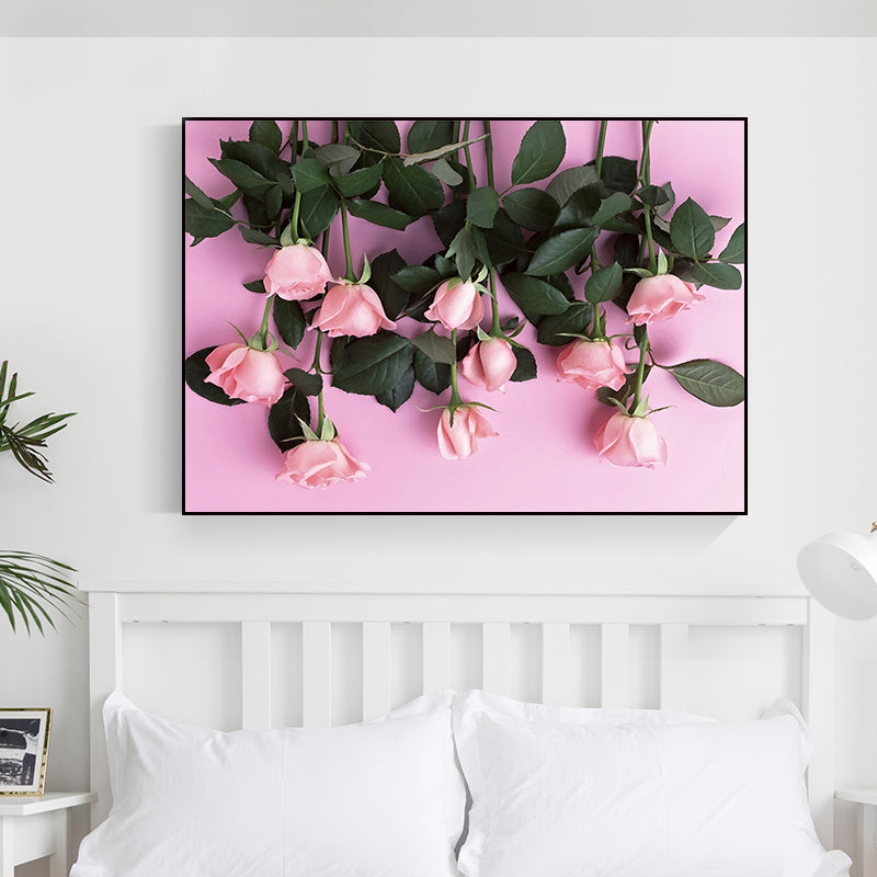 Photographs Flower Buds Art Print Modernist Canvas Wall Decor in Soft Color for Room