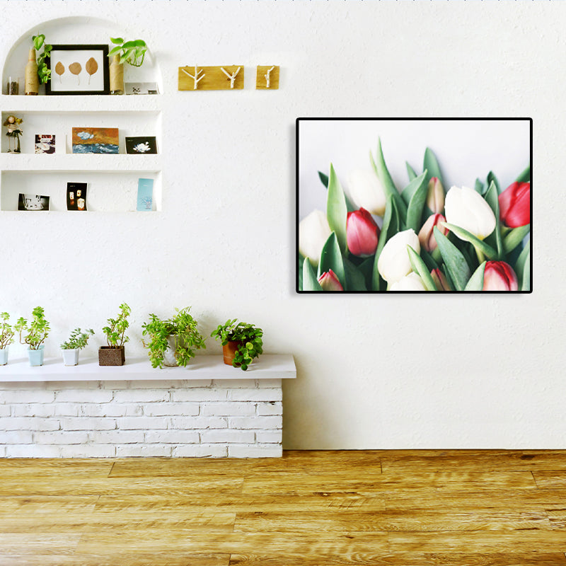 Photographs Flower Buds Art Print Modernist Canvas Wall Decor in Soft Color for Room