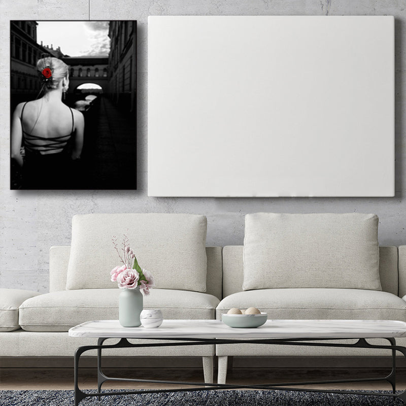 Photo Back of Woman Art Print Black Glam Wall Decor for Girls Bedroom, Multiple Sizes Available