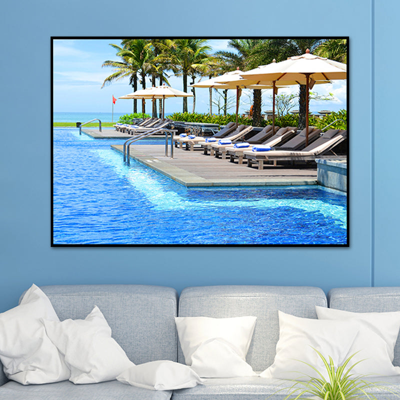 Tropix Photo Print Sea Canvas Art Blue Textured Wall Decor for Bedroom, Multiple Sizes