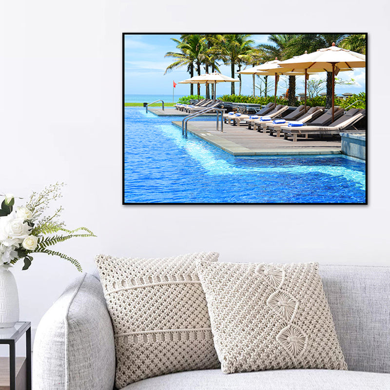 Tropix Photo Print Sea Canvas Art Blue Textured Wall Decor for Bedroom, Multiple Sizes