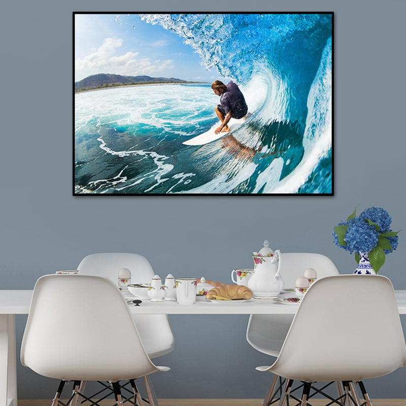 Tropix Photo Print Sea Canvas Art Blue Textured Wall Decor for Bedroom, Multiple Sizes