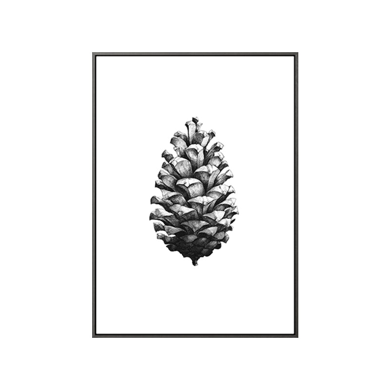 Intact Pine Cone Canvas Textured Scandinavian Style for Girls Bedroom Wall Art Decor